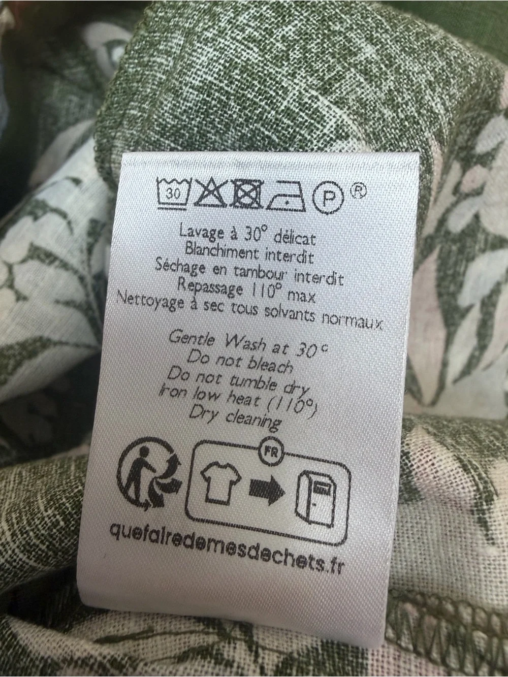 Sezane Tyler Floral Trousers High Waist Wide Leg Linen Cotton Olive Green Size 2